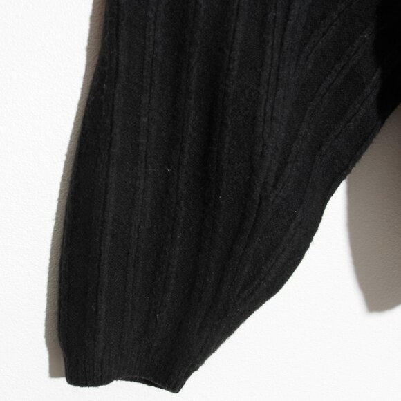 Lululemon Twin Rib Sweater Wrap Cardigan Black Chunky Knit Wool Size XL / XXL - Picture 4 of 16